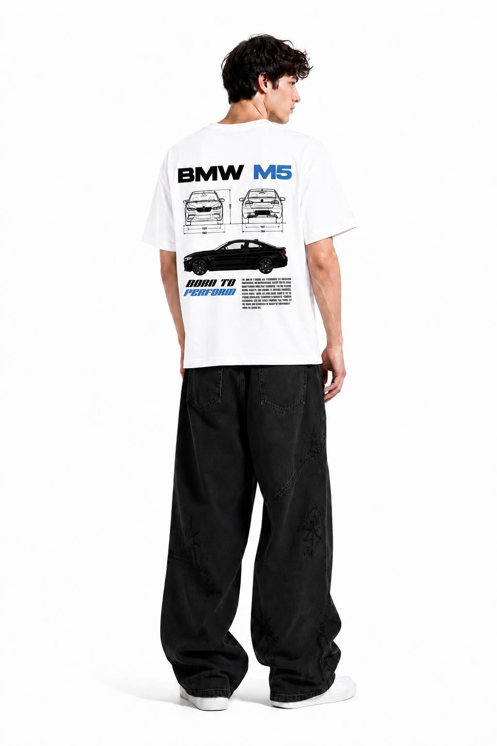 BMW M5 Blueprint Graphic Oversized/Regular Unisex T-Shirt
