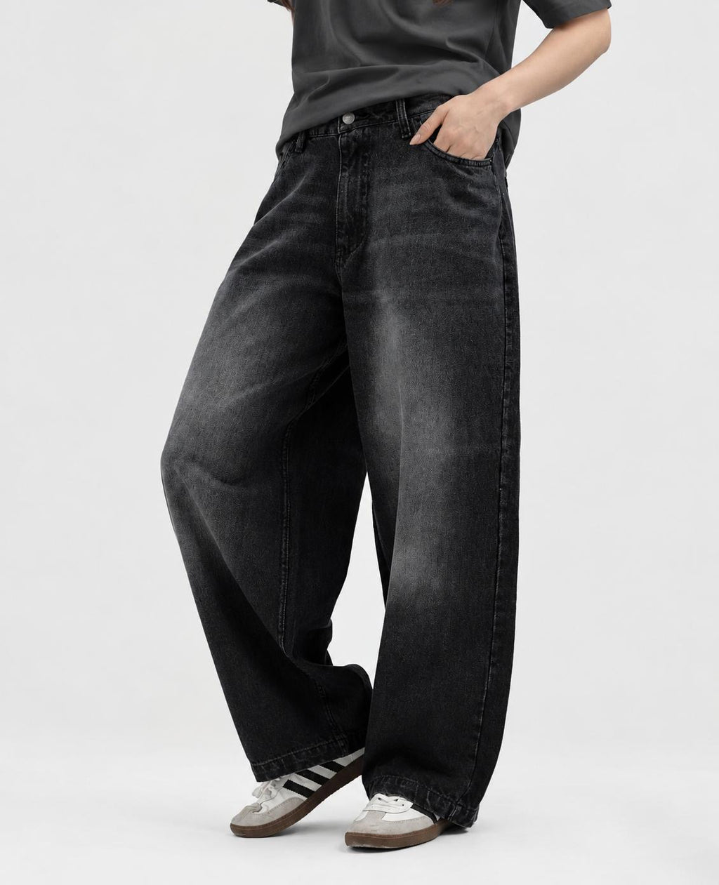 Midnight Fade Washed Unisex Baggy Jeans