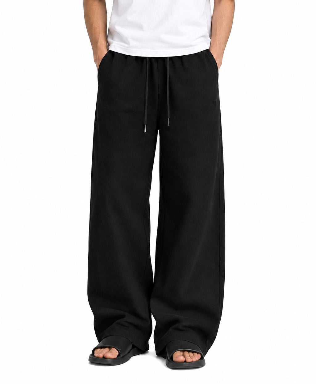 Essential Black Wide-Leg Baggy Unisex Trouser