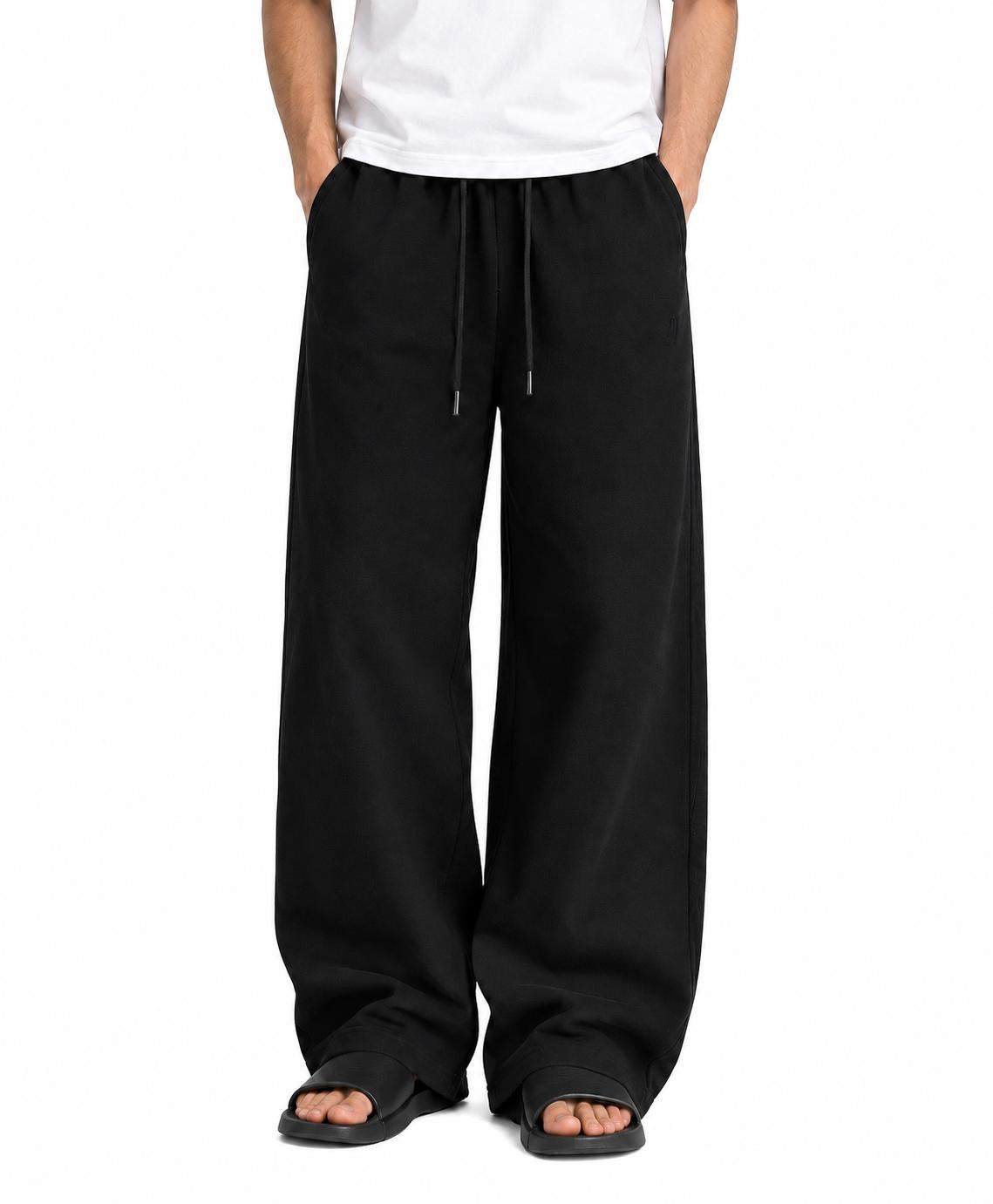 Essential Black Wide-Leg Baggy Unisex Trouser
