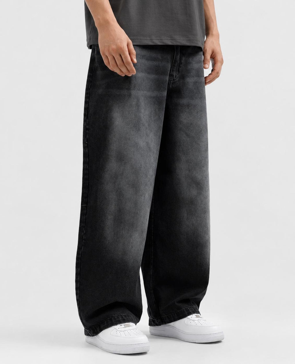 Midnight Fade Washed Unisex Baggy Jeans