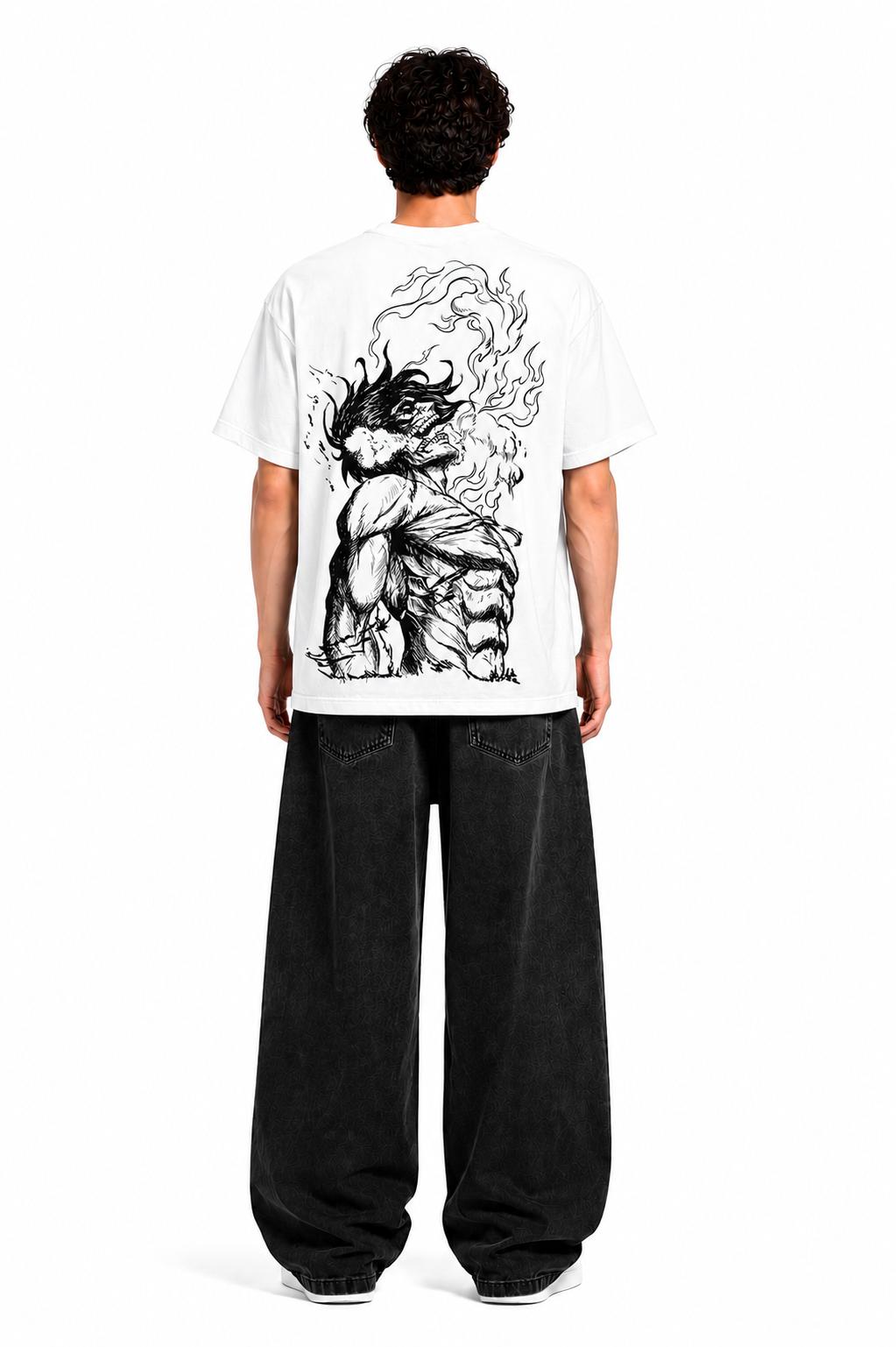 Inferno Warrior Graphic Oversized T-Shirt