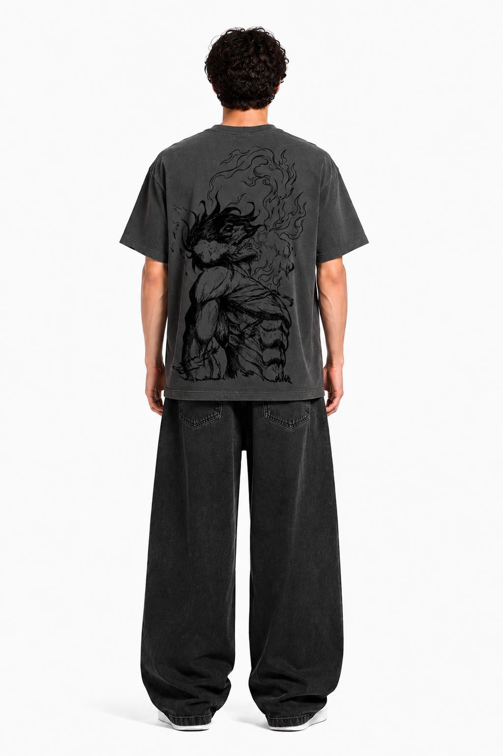 Inferno Warrior Graphic Oversized T-Shirt