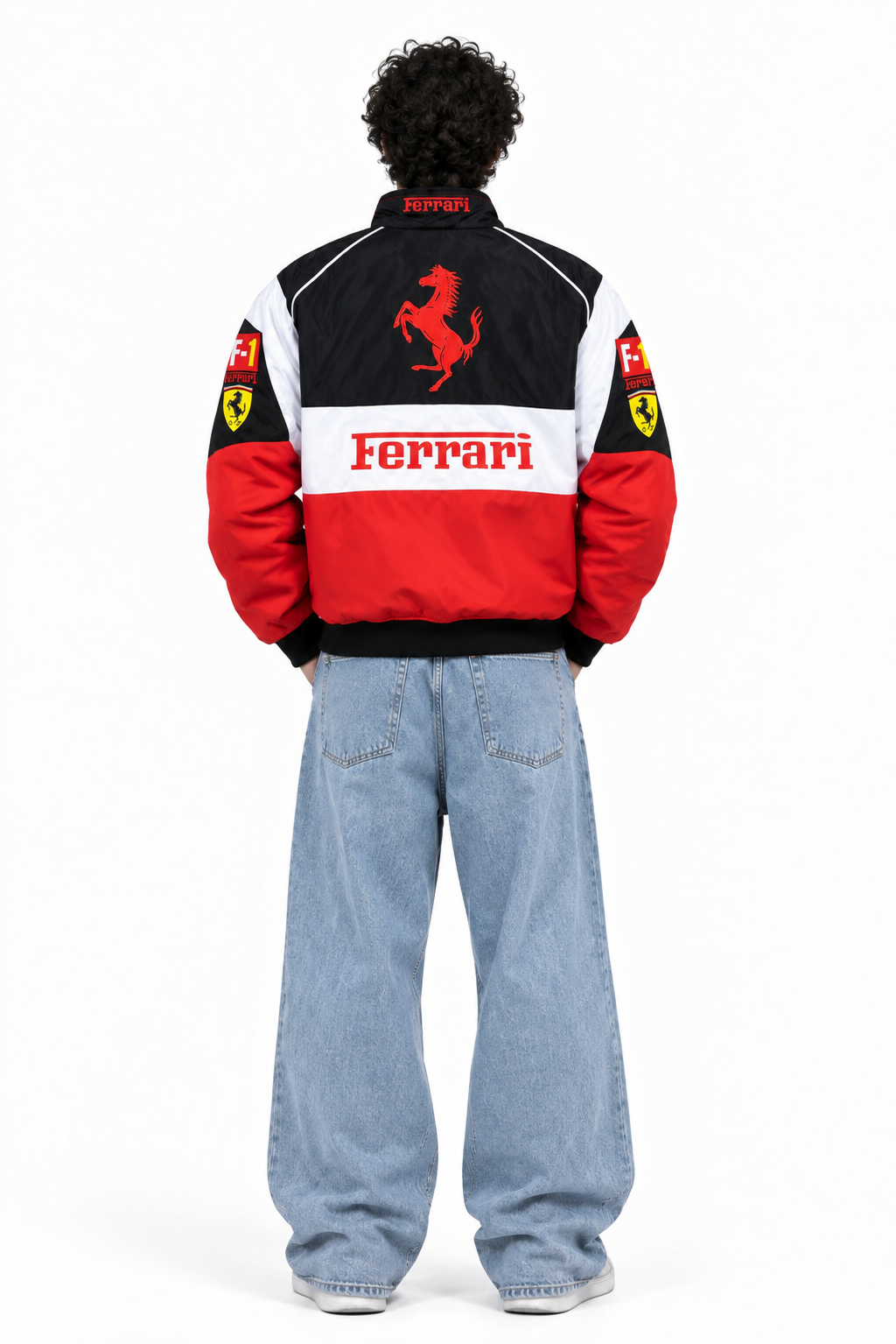 Ferrari Racing Vintage Unisex Jacket Red Black & White